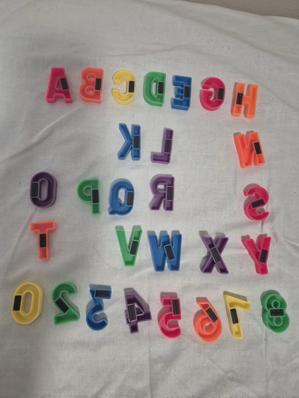 28pc Mixed Multicolor Magnetic Letters & Numbers Bar Magnets